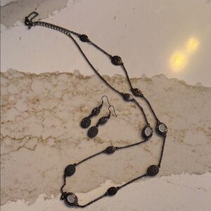 Elegant Hematite and Silver Jewelry Set